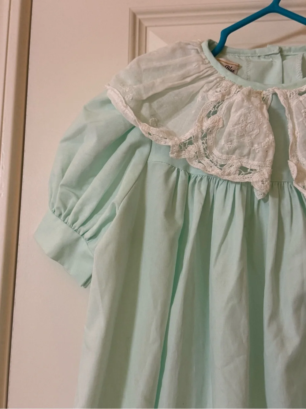 Lavender Blue 2T Mint Green Lace Collar Dress